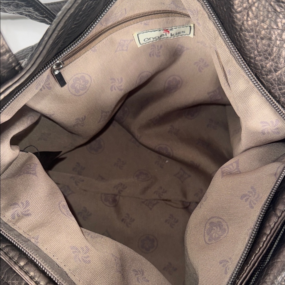 Angel Kiss Metallic Bronze Shoulder Bag with Braided Accents - Picture 7 of 9